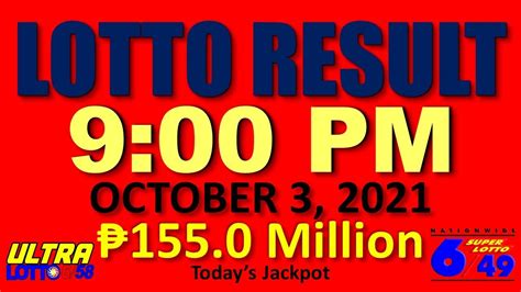Lotto Results October 31, 2021 .